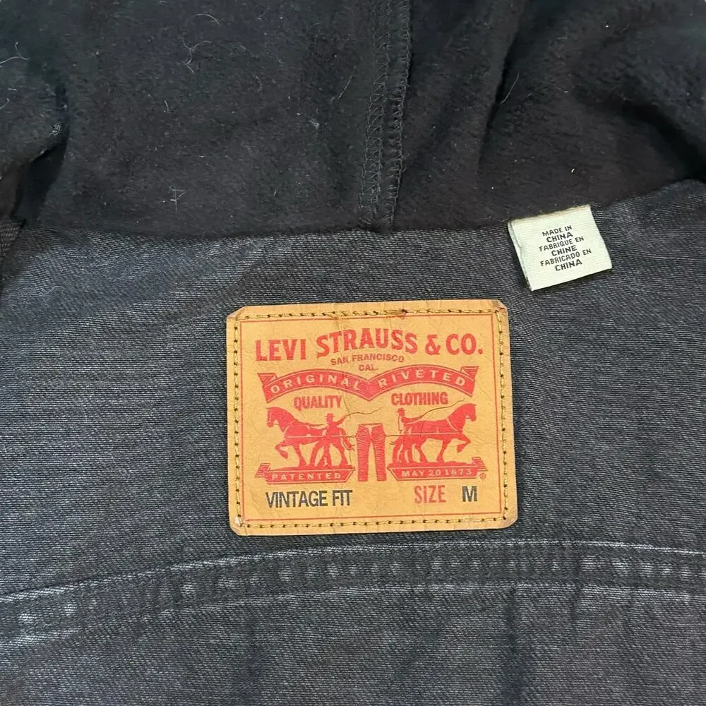 Levi’s Vintage Fit Black Denim Hoodie Jacket - Size M